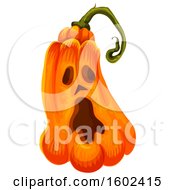 Clipart Of A Halloween Jackolantern Pumpkin Royalty Free Vector Illustration