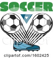 Clipart Of A Soccer Cleat With Balls Royalty Free Vector Illustration