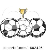 Poster, Art Print Of Trophy Cup And Soccer Balls