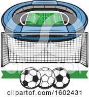 Poster, Art Print Of Soccer Stadium And Net