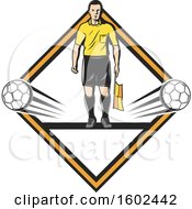 Poster, Art Print Of Soccer Referee And Balls In A Diamond