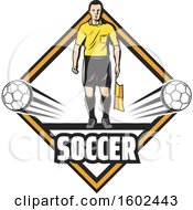 Poster, Art Print Of Soccer Referee And Balls In A Diamond