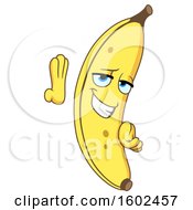 Clipart Of A Cartoon Flirty Banana Character Mascot Royalty Free Vector Illustration