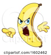 Clipart Of A Cartoon Angry Pointing Banana Character Mascot Royalty Free Vector Illustration by yayayoyo
