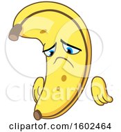 Clipart Of A Cartoon Sad Banana Character Mascot Royalty Free Vector Illustration