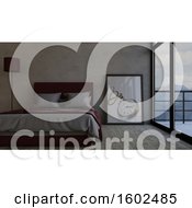 Clipart Of A 3d Bedroom Interior Royalty Free Illustration by KJ Pargeter