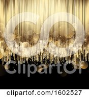 Clipart Of A Gold Lines Background With Flares Royalty Free Vector Illustration