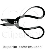 Clipart Of A Black And White Pair Of Scissors Royalty Free Vector Illustration