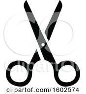 Clipart Of A Black And White Pair Of Scissors Royalty Free Vector Illustration by dero