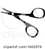 Clipart Of A Black And White Pair Of Scissors Royalty Free Vector Illustration by dero