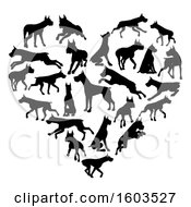 Heart Made Of Silhouetted Great Dane Dogs