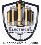 Clipart Of A Shield With Batteries Royalty Free Vector Illustration