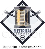 Clipart Of A Diamond With Electrical Elements Royalty Free Vector Illustration