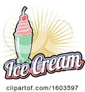 Clipart Of A Sun Burst And Ice Cream Logo Royalty Free Vector Illustration
