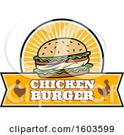 Clipart Of A Chicken Burger Logo Royalty Free Vector Illustration