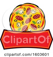 Clipart Of A Pizza Logo Royalty Free Vector Illustration by Vector Tradition SM