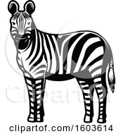 Clipart Of A Zebra In Black And White Royalty Free Vector Illustration
