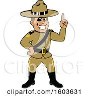 Poster, Art Print Of Male Ranger Mascot Character Holding Up A Finger