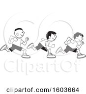 Poster, Art Print Of Group Of Boys Running The One Hundred Yard Dash On Field Day