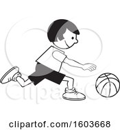 Poster, Art Print Of Girl Dribbling A Basketball