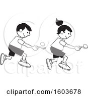 Poster, Art Print Of Boy And Girl During A Field Day Egg And Spoon Race