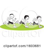 Poster, Art Print Of Group Of Boys Running The One Hundred Yard Dash On Field Day