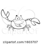 Poster, Art Print Of Lineart Happy Crab Mascot Character