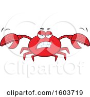 Clipart Of A Mad Crab Mascot Character Royalty Free Vector Illustration by Hit Toon