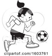 Poster, Art Print Of Girl Playing Soccer