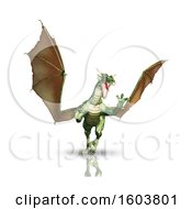 Clipart Of A 3d Dragon On A White Background Royalty Free Illustration by KJ Pargeter