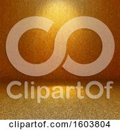 Clipart Of A 3d Gold Glittery Room Interior Royalty Free Illustration