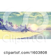 Poster, Art Print Of 3d Tropical Beach With Flares
