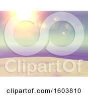 Clipart Of A Sunny Beach With Flares Royalty Free Illustration