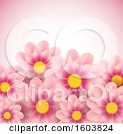 Poster, Art Print Of Pink Background With Daisy Flowers