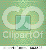 Clipart Of A Blank Frame Over A Green Decorative Background Royalty Free Vector Illustration