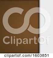 Poster, Art Print Of Brown Leather Panel With Stitching And Shadow On White Background