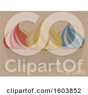 Poster, Art Print Of Cup Cakes Print On Vintage Brown Material With Decorative Text