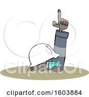 Clipart Of A Cartoon Black Man Buried In A Trench Safety Royalty Free Vector Illustration by djart
