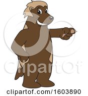 Poster, Art Print Of Wolverine School Mascot Character Pointing