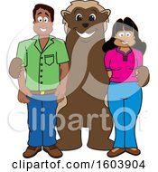 Wolverine School Mascot Character With Parents