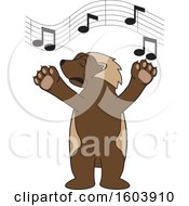 Poster, Art Print Of Wolverine School Mascot Character Singing