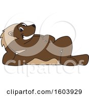 Poster, Art Print Of Wolverine School Mascot Character Relaxing