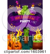 Clipart Of A Halloween Party Background Royalty Free Vector Illustration
