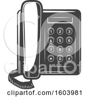 Clipart Of A Desk Telephone Royalty Free Vector Illustration by Vector Tradition SM