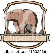 Clipart Of A Bear And Shield Design Royalty Free Vector Illustration