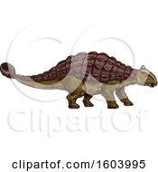 Poster, Art Print Of Sketched Ankylosaur Dinosaur
