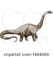 Poster, Art Print Of Sketched Apatosaurus Dinosaur