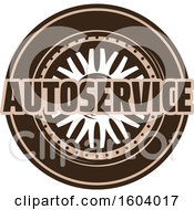 Clipart Of A Brown Auto Service Design Royalty Free Vector Illustration