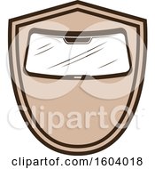 Clipart Of A Brown Automotive Shield With A Windshield Royalty Free Vector Illustration by Vector Tradition SM