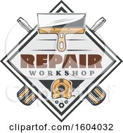 Poster, Art Print Of Repair Workshop Design With Tools